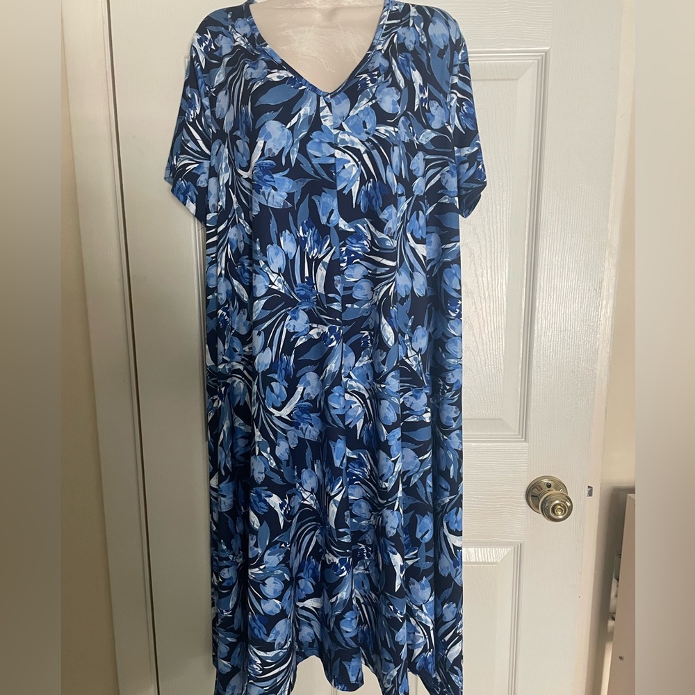 Roaman’s Blue Floral‎ Dress Size 18/20